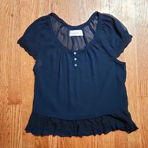 Sheer Navy Blouse